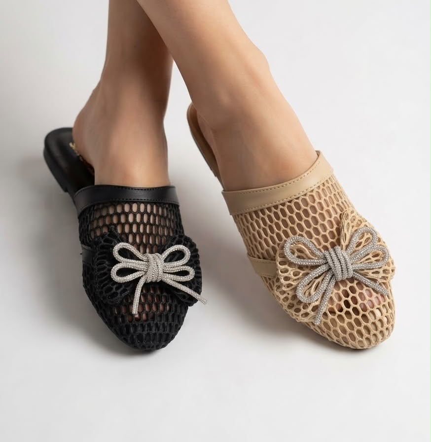 Trendy Tie Mesh Flats