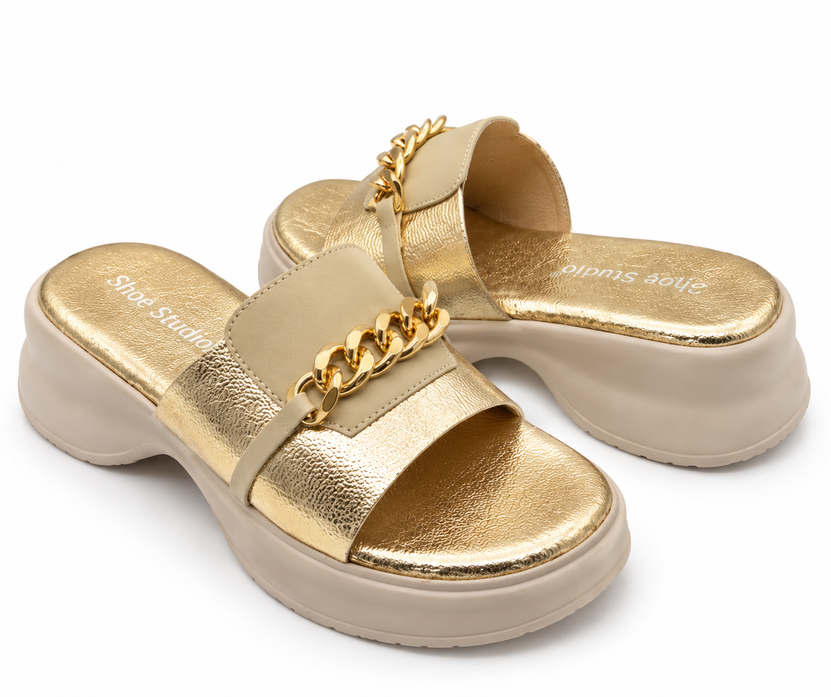 Golden Chain Luxe Wedge