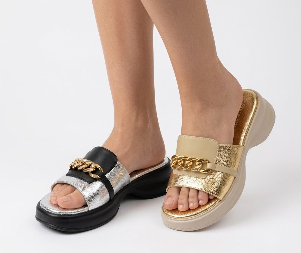 Golden Chain Luxe Wedge