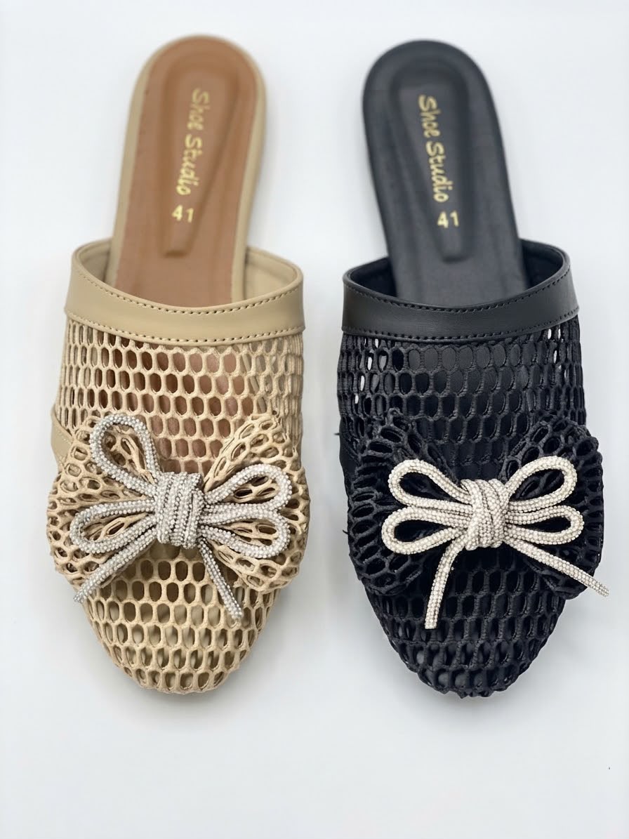 Trendy Tie Mesh Flats